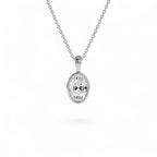 1 CTW 14K Lab Grown Bezel Set Oval Shape Diamond Charm - view 2