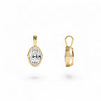 1 CTW 14K Lab Grown Bezel Set Oval Shape Diamond Charm - view 3