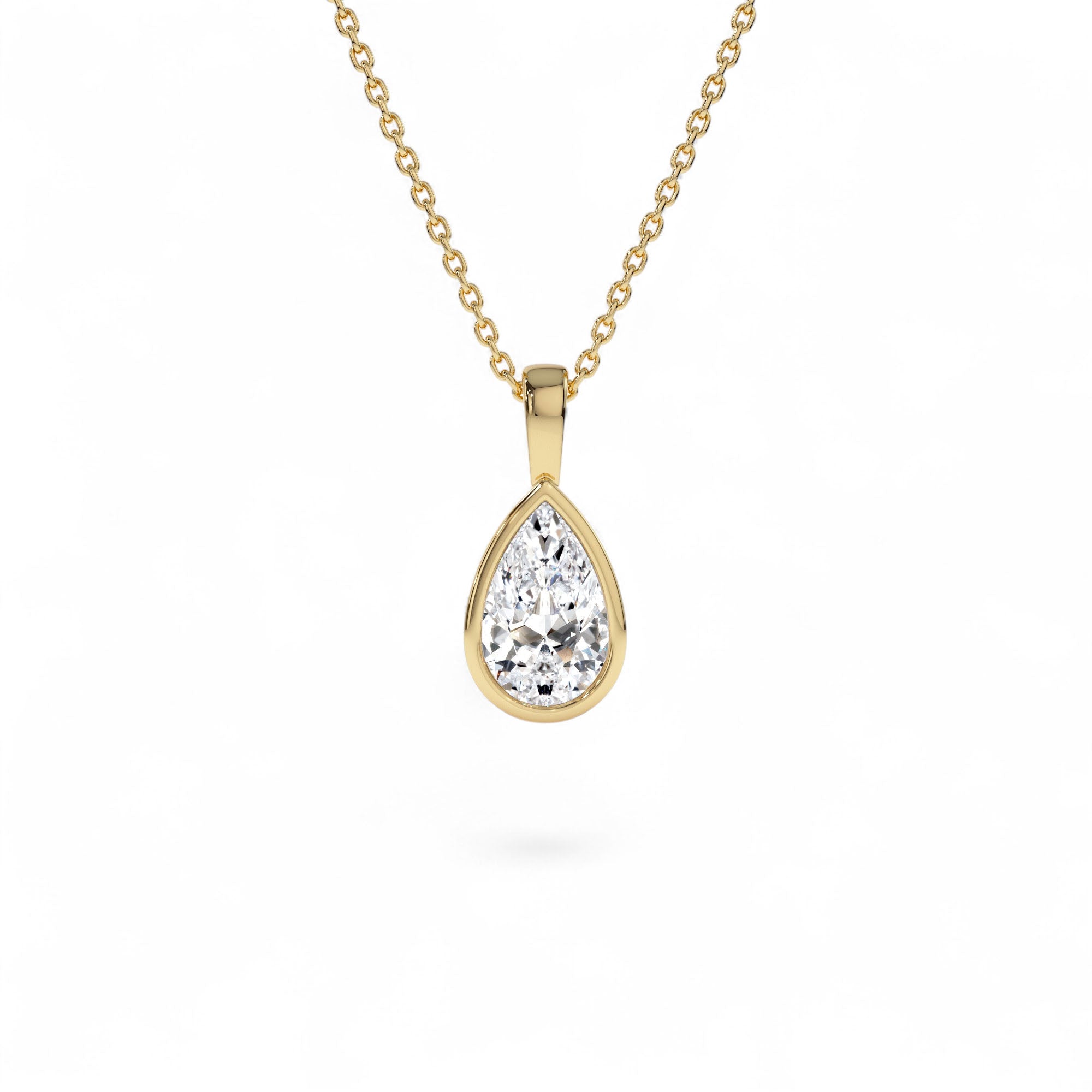 1 CTW 14K Lab Grown Bezel Set Pear Shape Diamond Charm by Orlina Fine