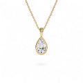 1 CTW 14K Lab Grown Bezel Set Pear Shape Diamond Charm by Orlina Fine