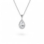 1 CTW 14K Lab Grown Bezel Set Pear Shape Diamond Charm - view 2