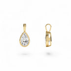 1 CTW 14K Lab Grown Bezel Set Pear Shape Diamond Charm - view 3