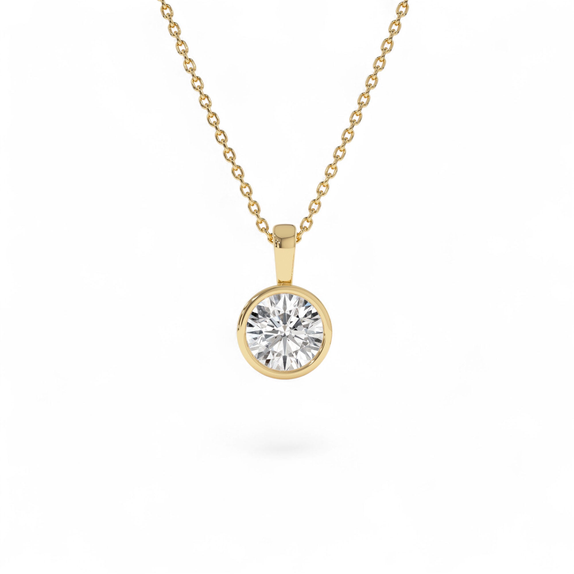 1 CTW 14K Lab Grown Bezel Set Round Diamond Charm by Orlina Fine