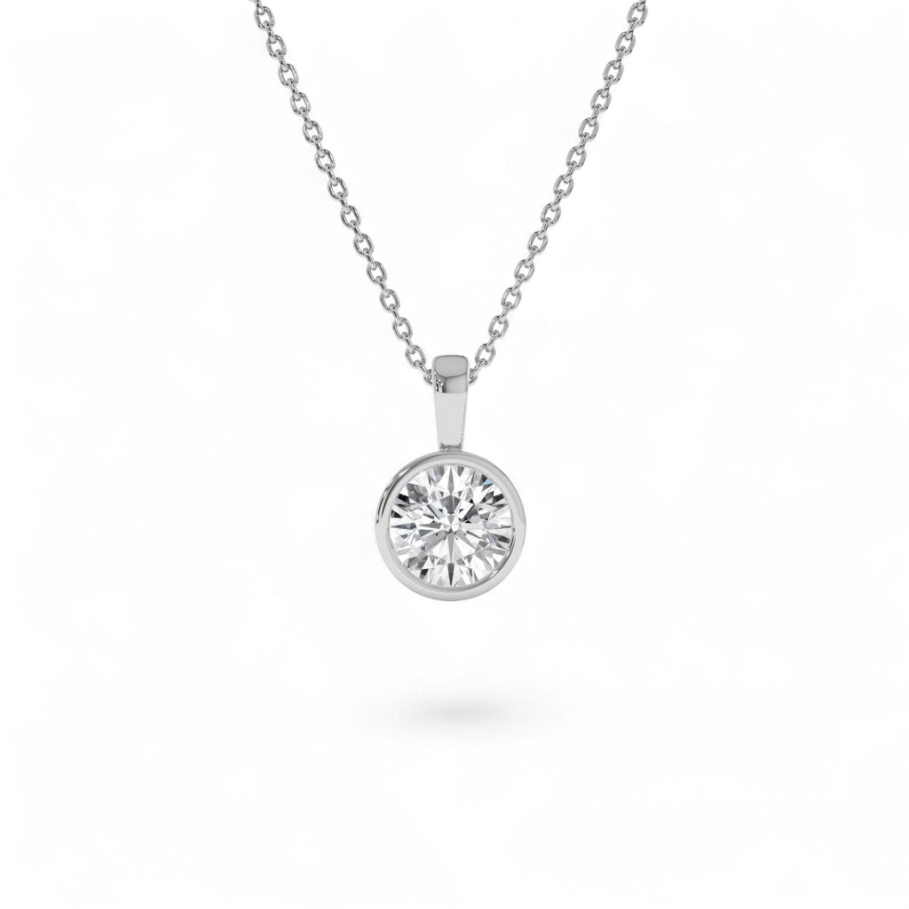 1 CTW 14K Lab Grown Bezel Set Round Diamond Charm - view 2