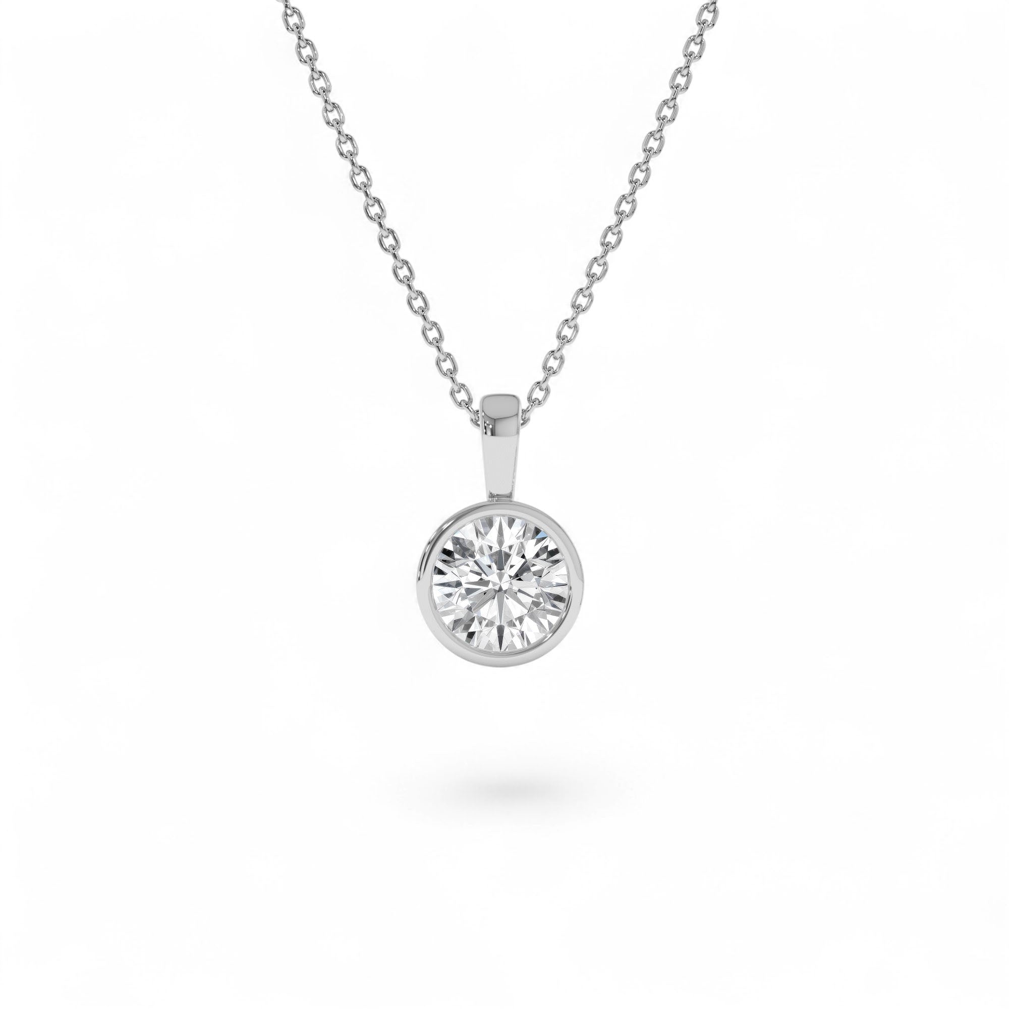 1 CTW 14K Lab Grown Bezel Set Round Diamond Charm - view 2