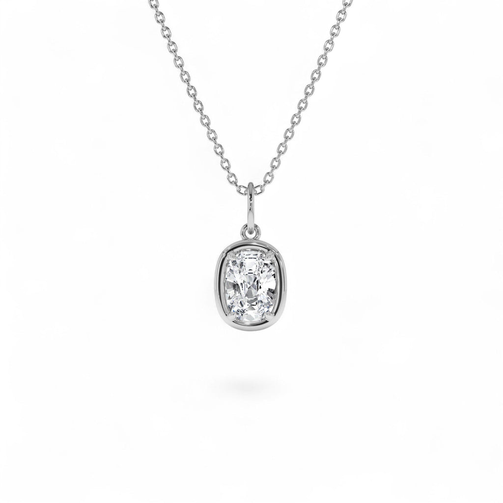 1 CTW 14k Cushion Cut Lab Grown Diamond Pendant Necklace - view 2