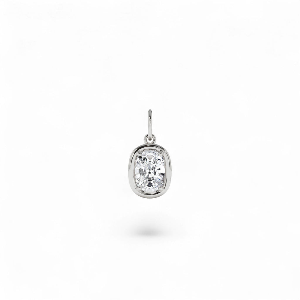 1 CTW 14K Cushion Cut Lab Grown Diamond Pendant Necklace - view 4