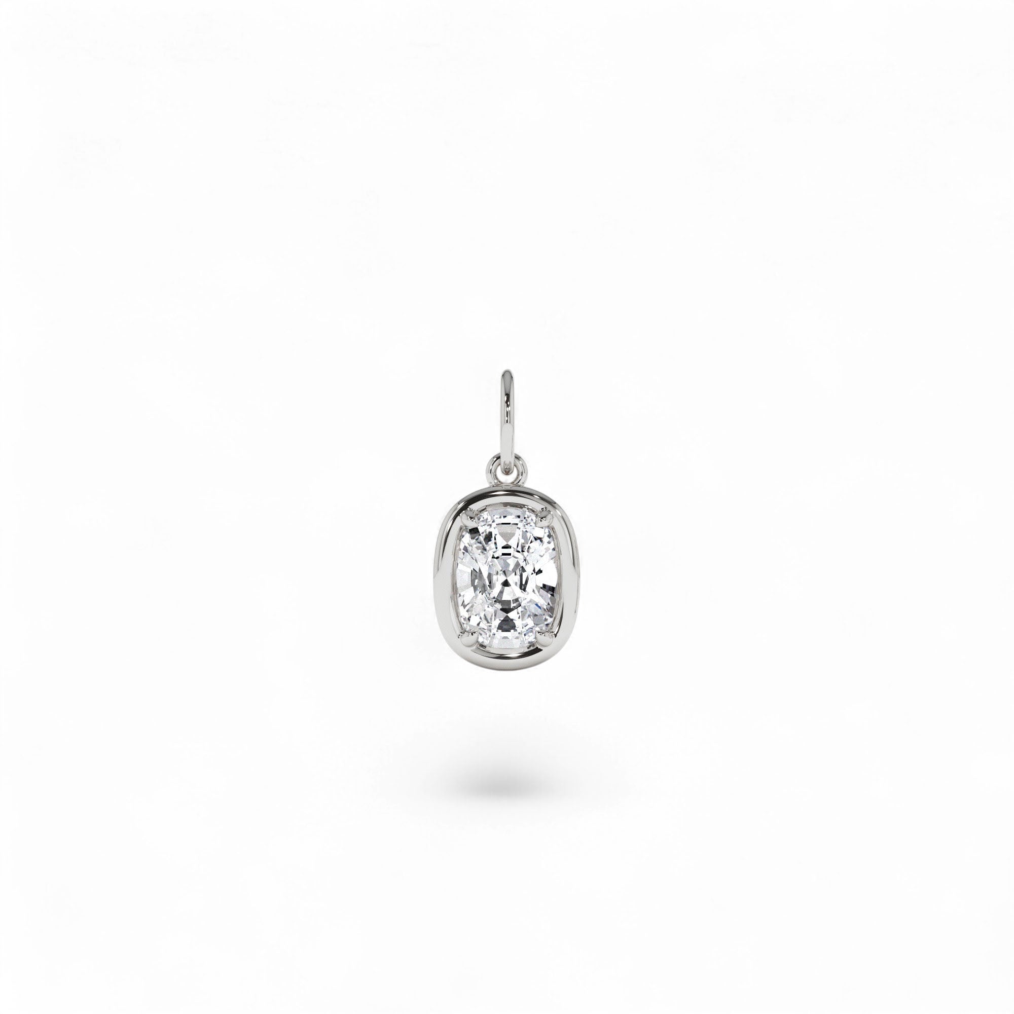 1 CTW 14k Cushion Cut Lab Grown Diamond Pendant Necklace - view 4