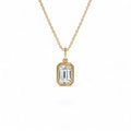 1 CTW 14K Emerald Cut Lab Grown Diamond Pendant Necklace by Orlina Fine
