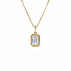1 CTW 14K Emerald Cut Lab Grown Diamond Pendant Necklace by Orlina Fine