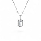 1 CTW 14K Emerald Cut Lab Grown Diamond Pendant Necklace - view 2