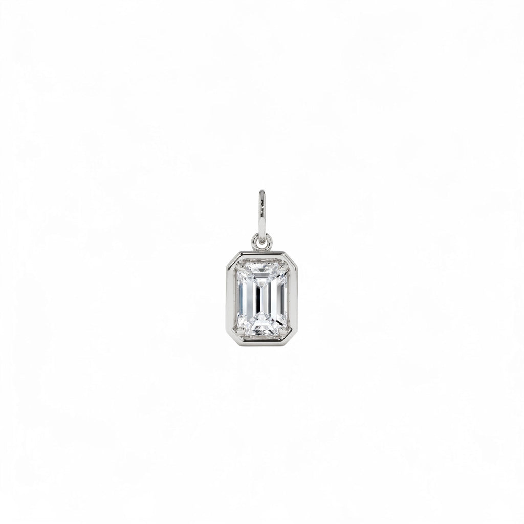 1 CTW 14k Emerald Cut Lab Grown Diamond Pendant Necklace - view 3