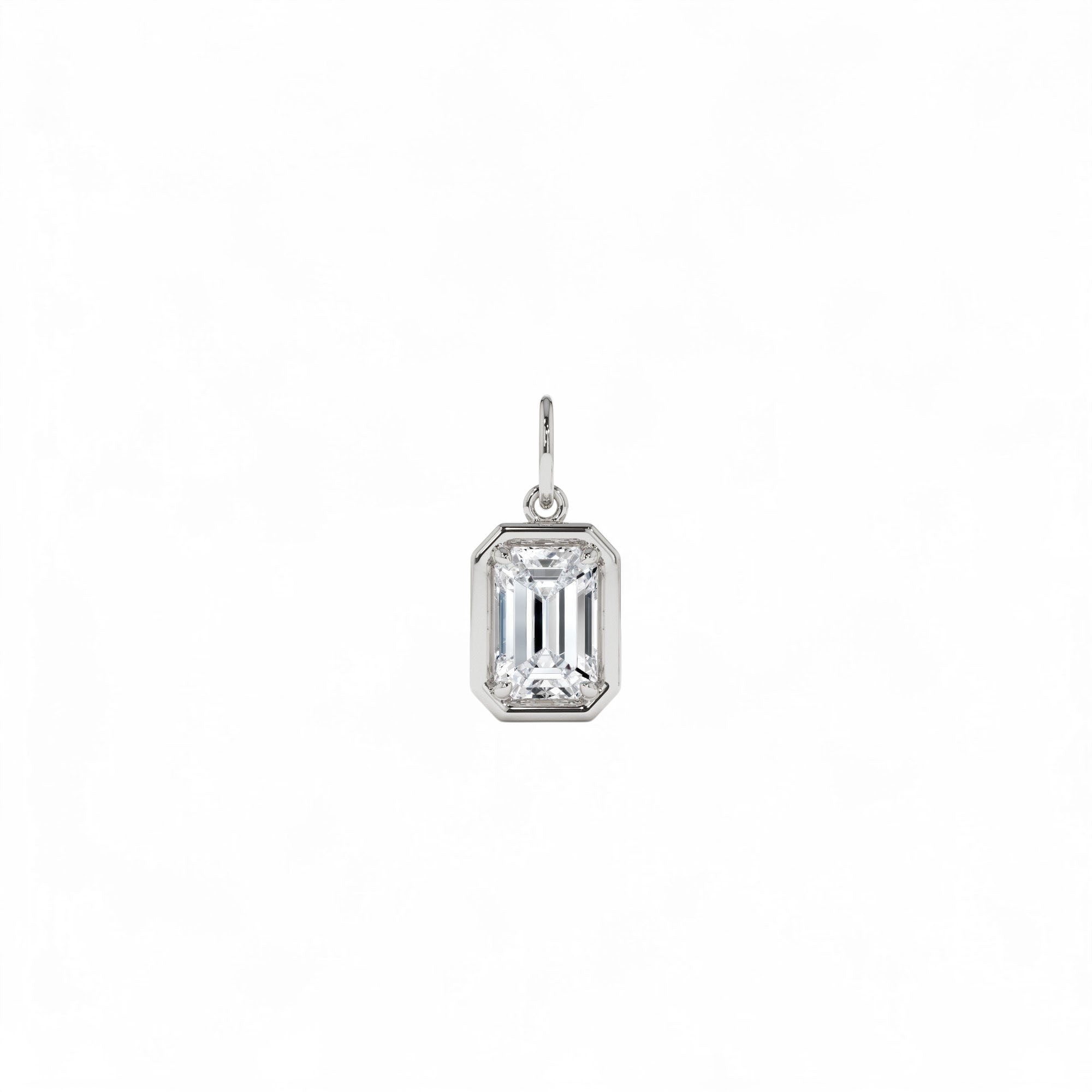 1 CTW 14k Emerald Cut Lab Grown Diamond Pendant Necklace - view 3