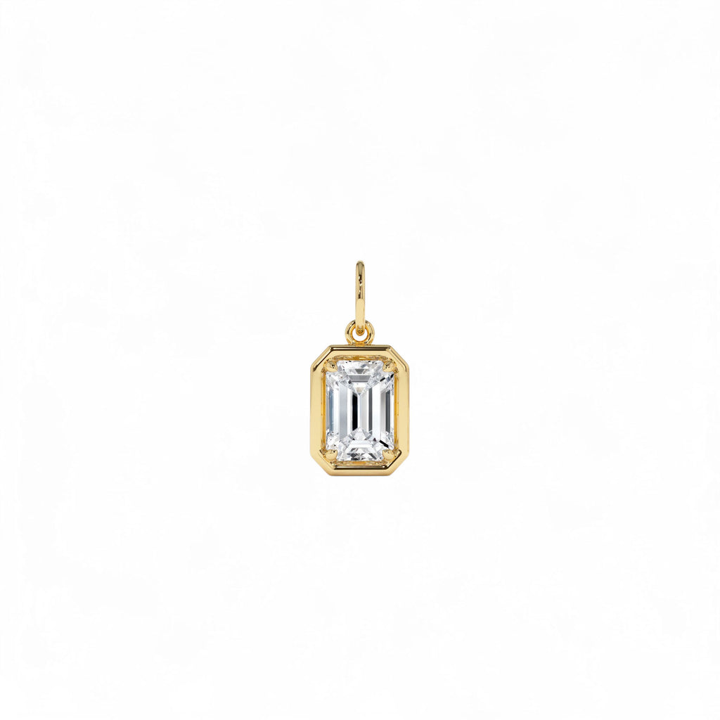 1 CTW 14k Emerald Cut Lab Grown Diamond Pendant Necklace - view 4