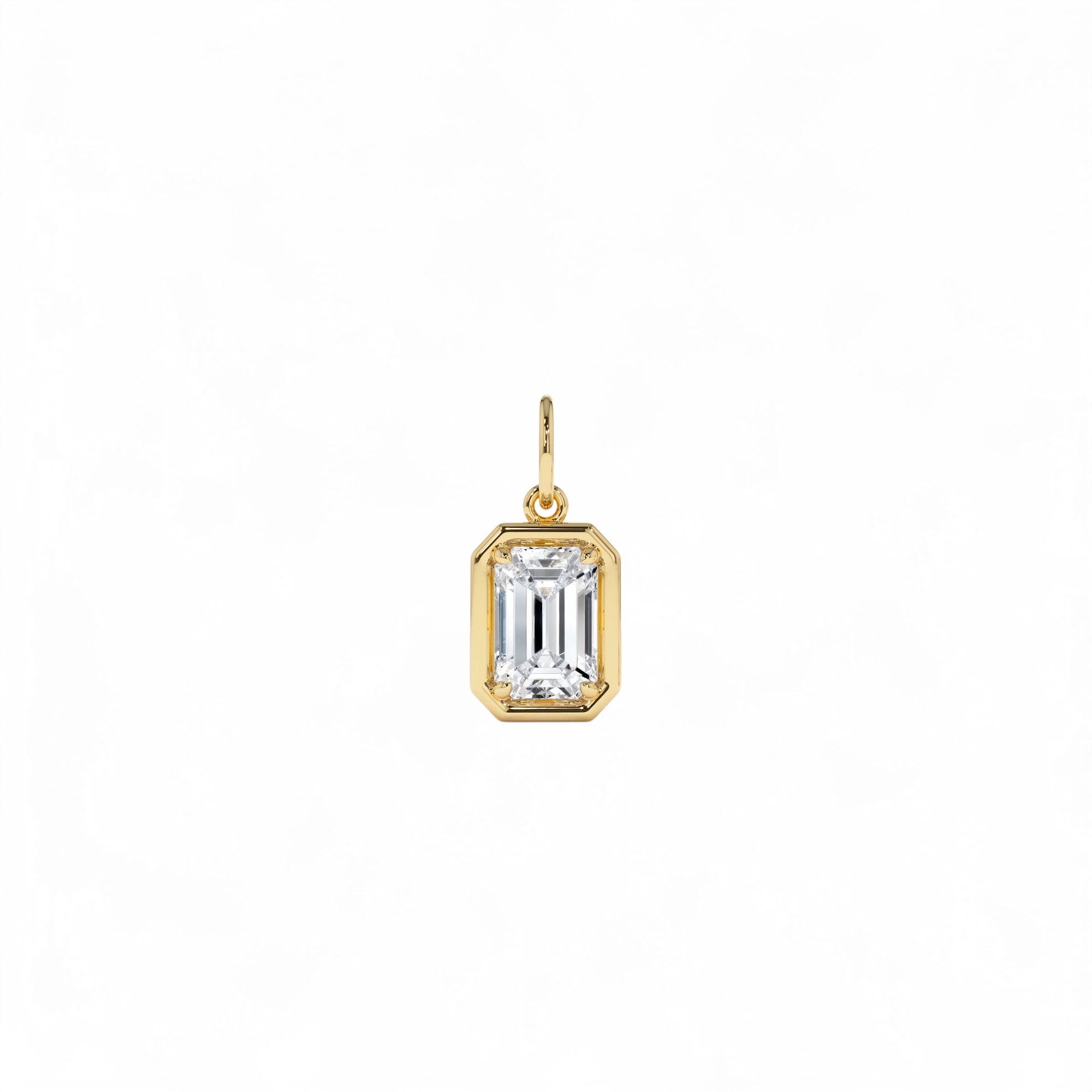 1 CTW 14k Emerald Cut Lab Grown Diamond Pendant Necklace - view 4