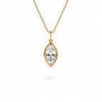 1 CTW 14K Marquise Shape Lab Grown Diamond Pendant Necklace by Orlina Fine