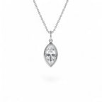 1 CTW 14K Marquise Shape Lab Grown Diamond Pendant Necklace - view 2