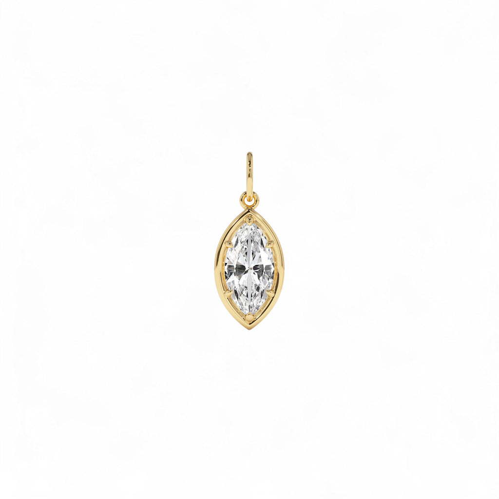1 CTW 14K Marquise Shape Lab Grown Diamond Pendant Necklace - view 4