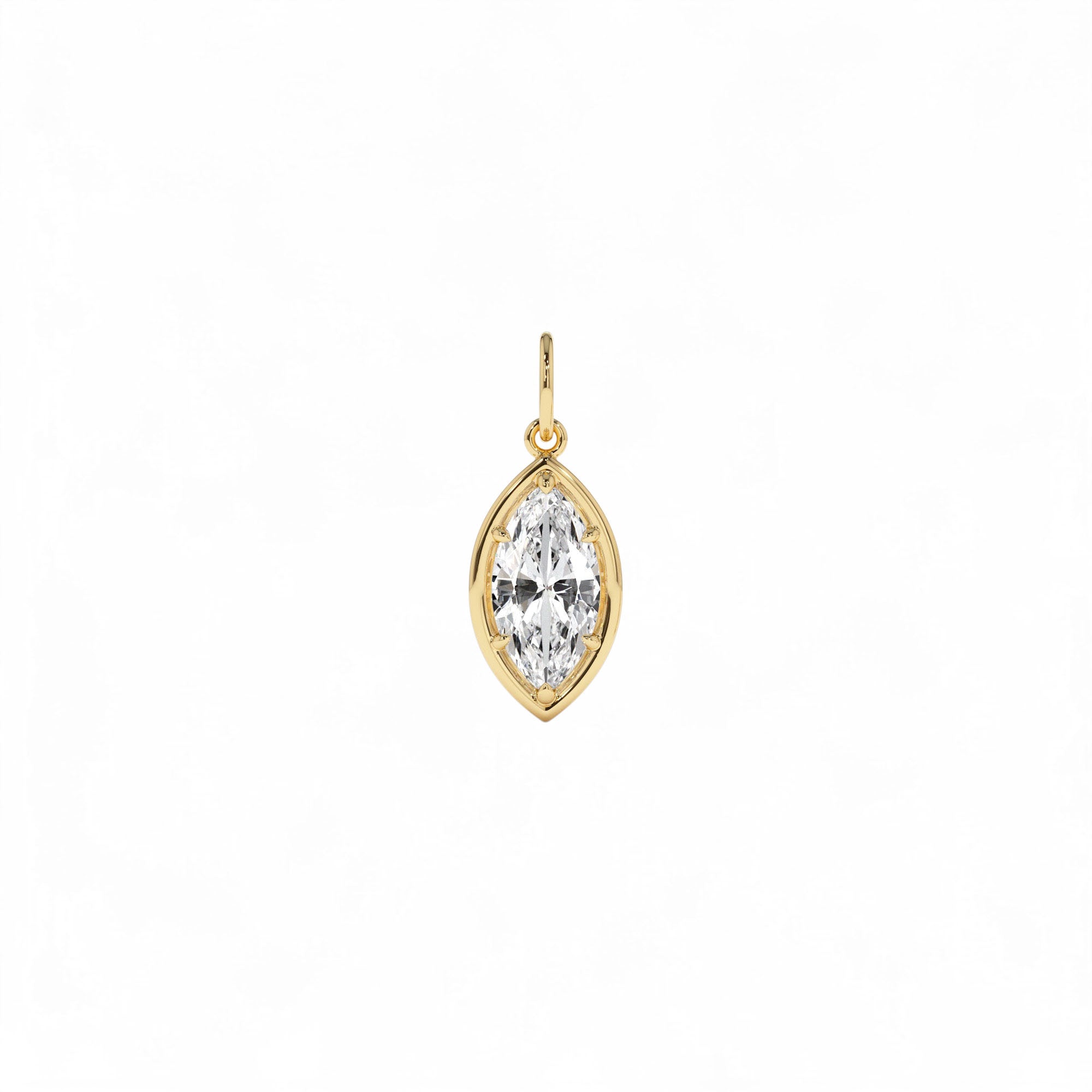 1 CTW 14k Marquise Shape Lab Grown Diamond Pendant Necklace - view 4