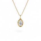 1 CTW 14K Oval Shaped Lab Grown Diamond Pendant Necklace by Orlina Fine
