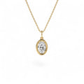 1 CTW 14k Oval Shaped Lab Grown Diamond Pendant Necklace by Orlina Fine
