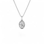 1 CTW 14K Oval Shaped Lab Grown Diamond Pendant Necklace - view 2