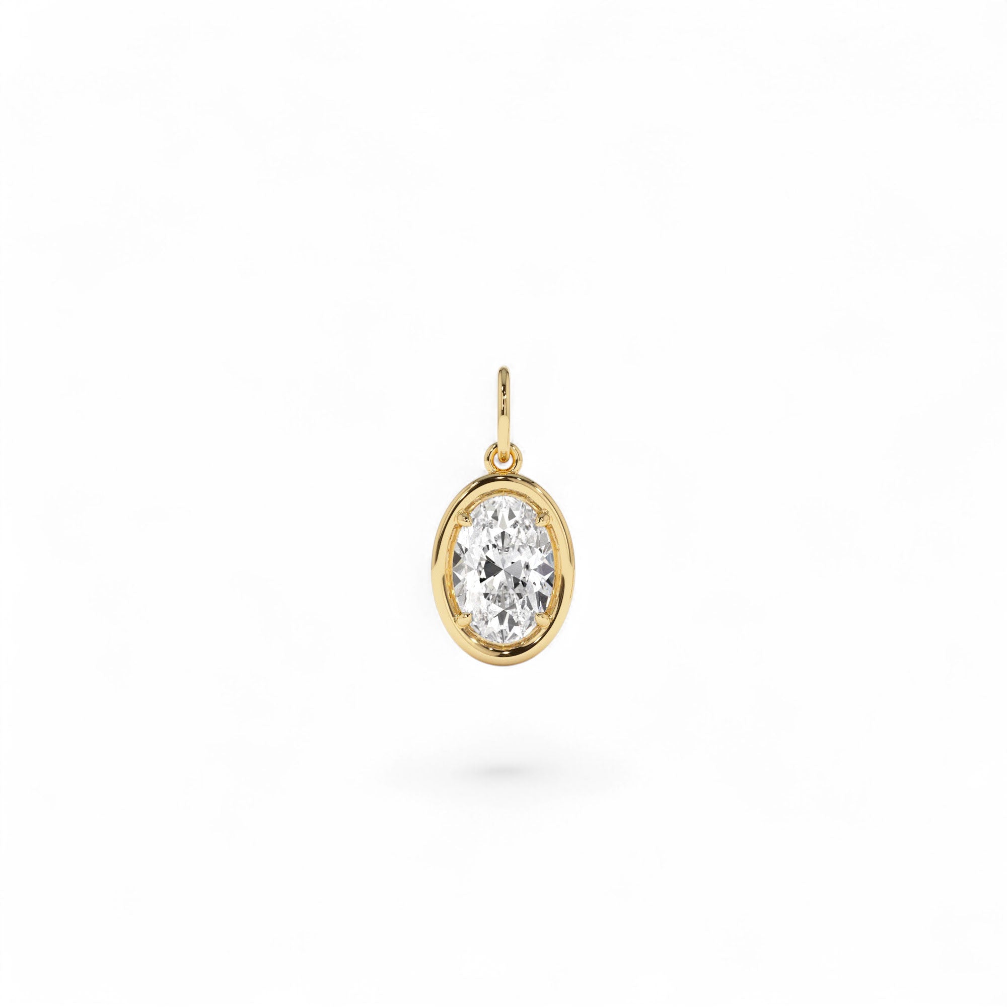 1 CTW 14K Oval Shaped Lab Grown Diamond Pendant Necklace - view 4