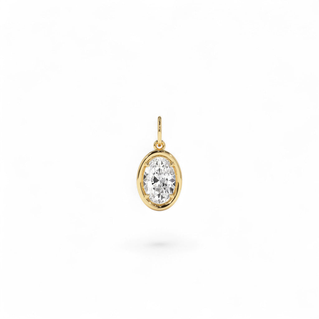 1 CTW 14k Oval Shaped Lab Grown Diamond Pendant Necklace - view 4