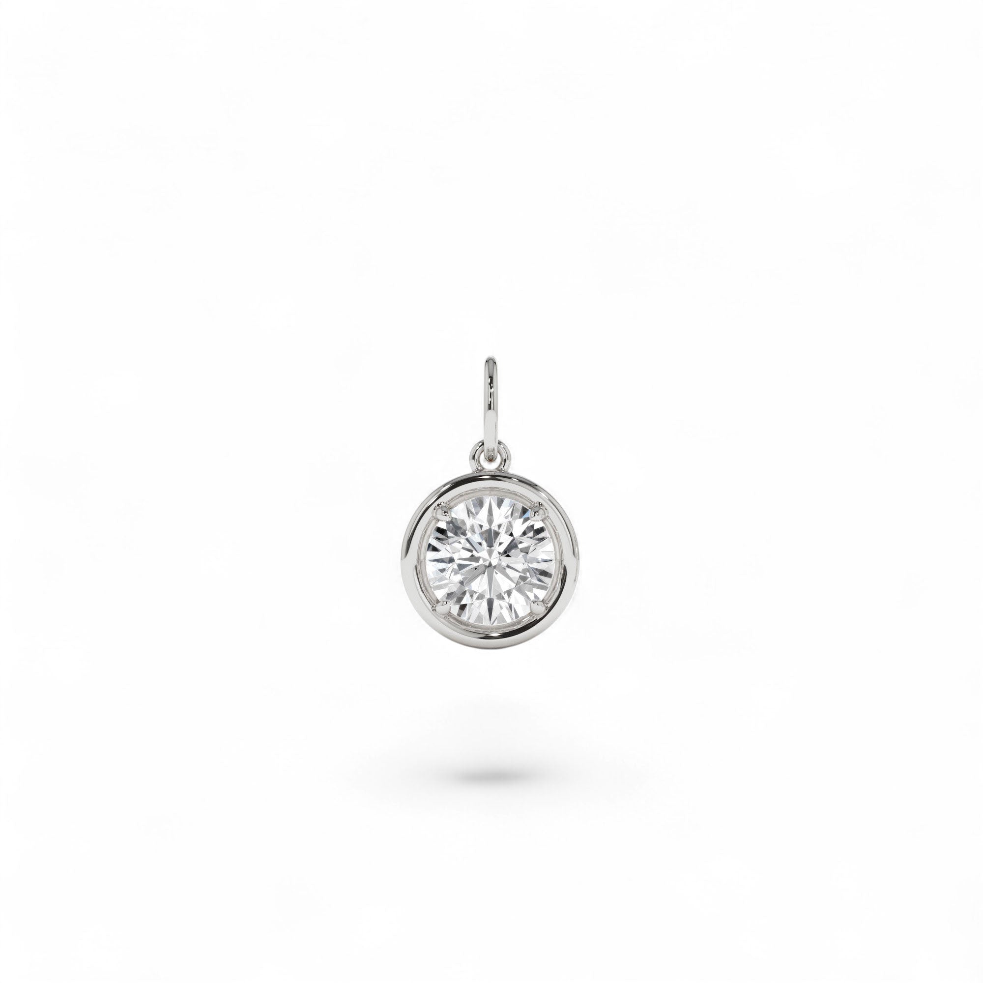 1 CTW 14K Round Shaped Lab Grown Diamond Pendant Necklace - view 3