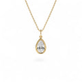 1 CTW 14K Pear Shaped Lab Grown Diamond Pendant Necklace by Orlina Fine