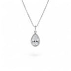 1 CTW 14K Pear Shaped Lab Grown Diamond Pendant Necklace - view 2