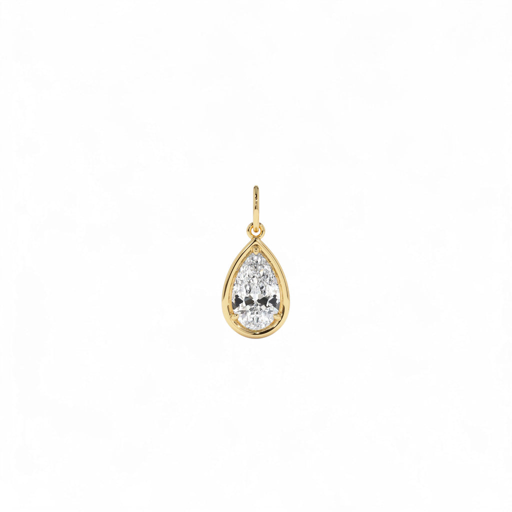 1 CTW 14K Pear Shaped Lab Grown Diamond Pendant Necklace - view 3