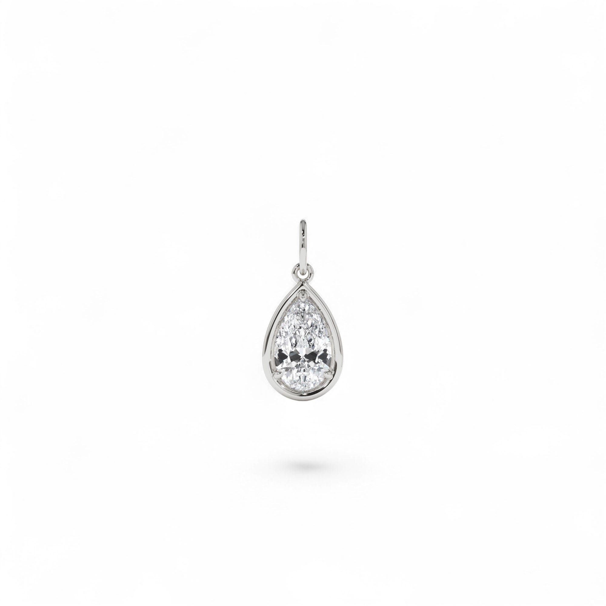 1 CTW 14K Pear Shaped Lab Grown Diamond Pendant Necklace - view 4