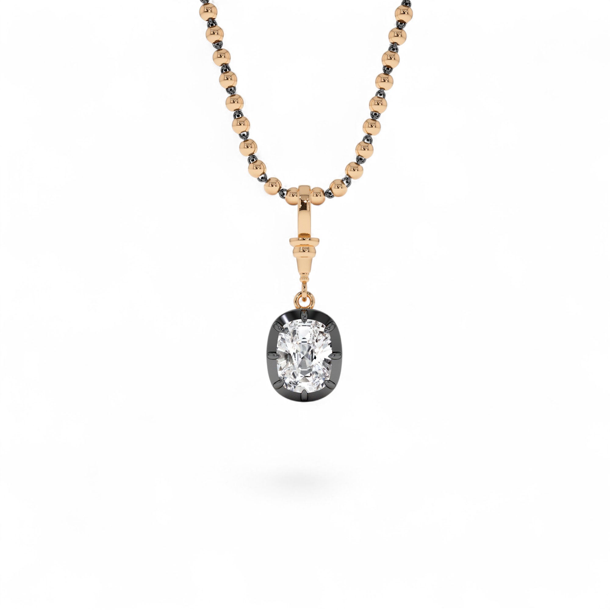 2 CTW 14K Vintage Inspired Elongated Cushion Cut Lab Grown Diamond Charm - view 2