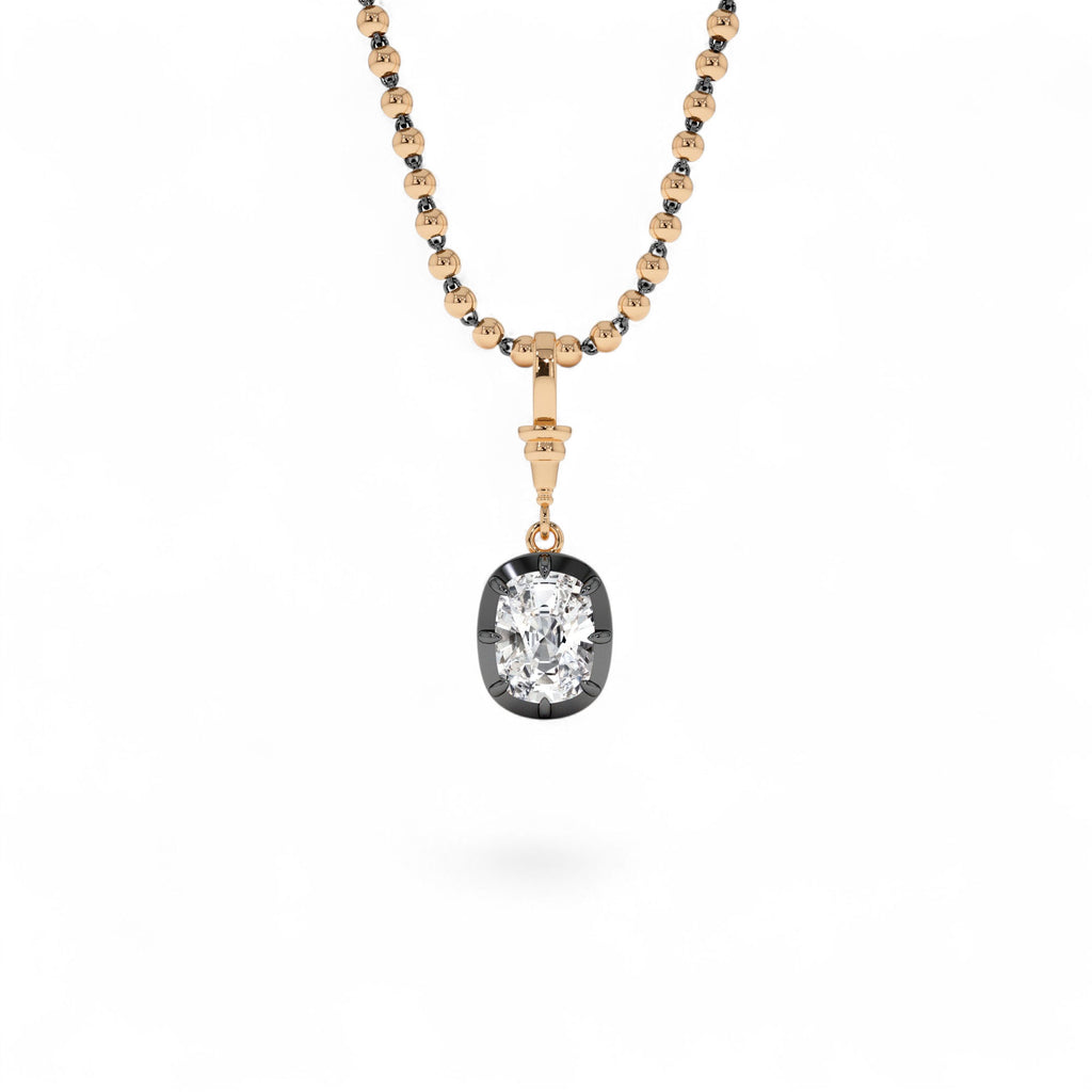 2 CTW 14K Vintage Inspired Elongated Cushion Cut Lab Grown Diamond Charm - view 2