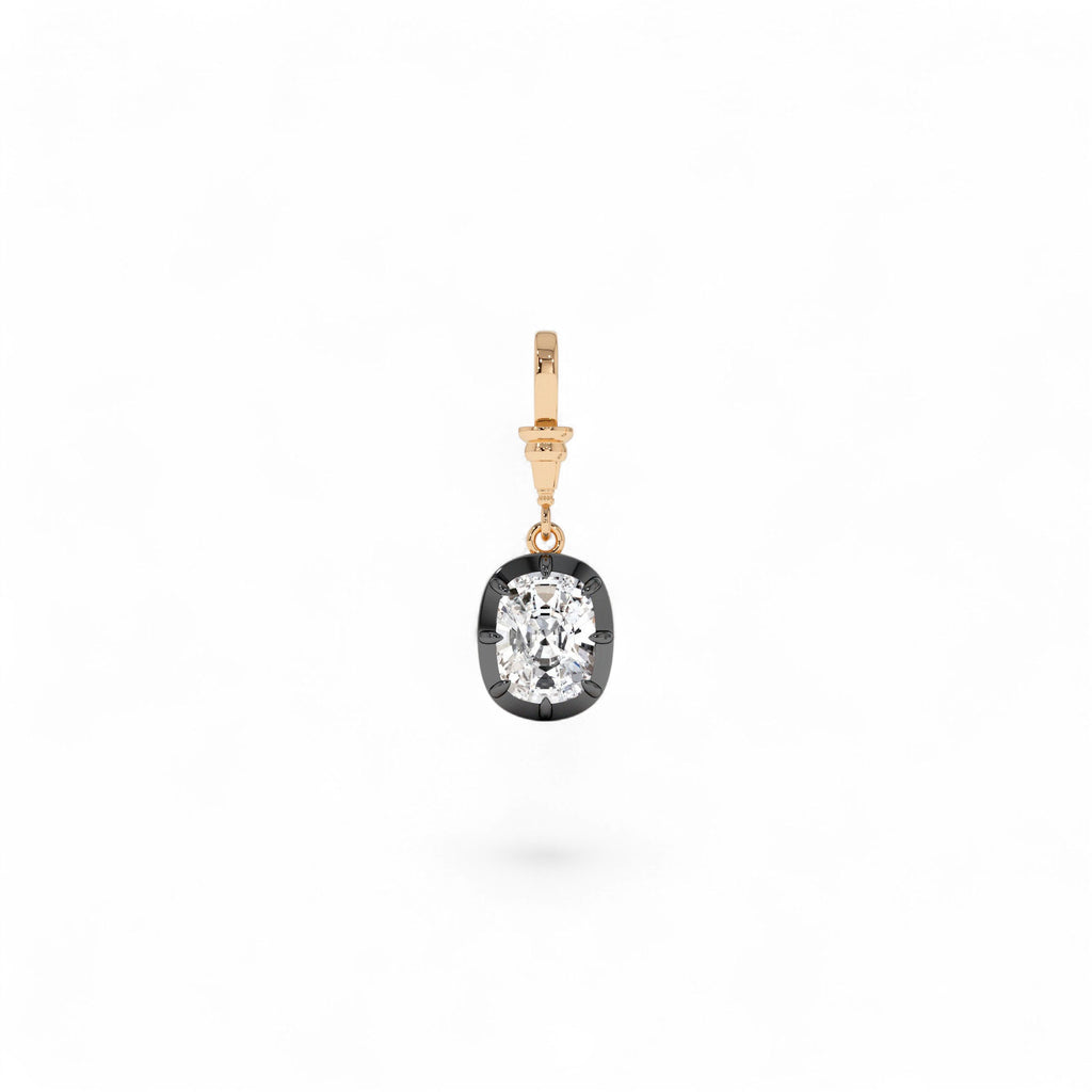 2 CTW 14K Vintage Inspired Elongated Cushion Cut Lab Grown Diamond Charm - view 3