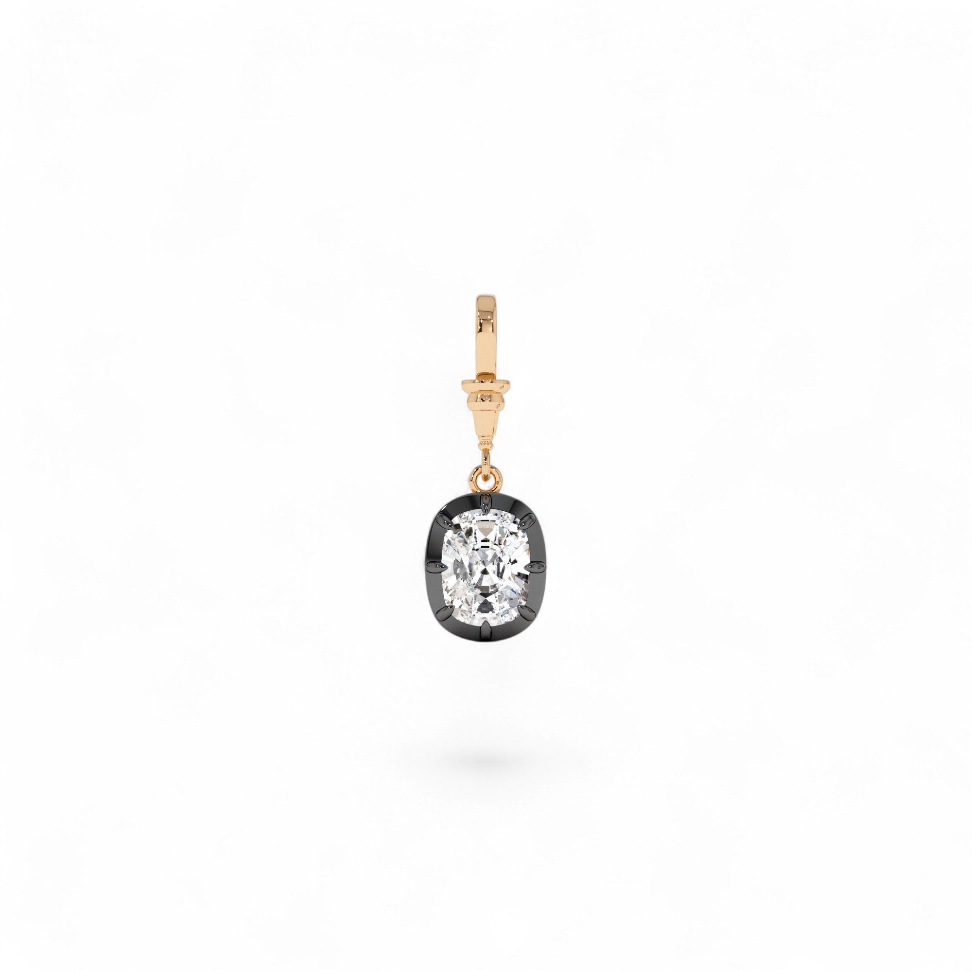 2 CTW 14K Vintage Inspired Elongated Cushion Cut Lab Grown Diamond Charm - view 3
