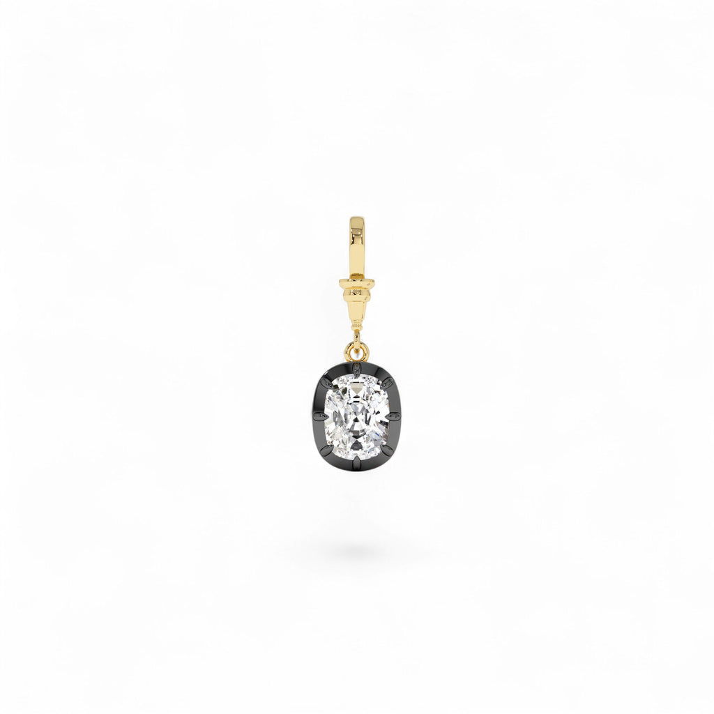 2 CTW 14K Vintage Inspired Elongated Cushion Cut Lab Grown Diamond Charm - view 4