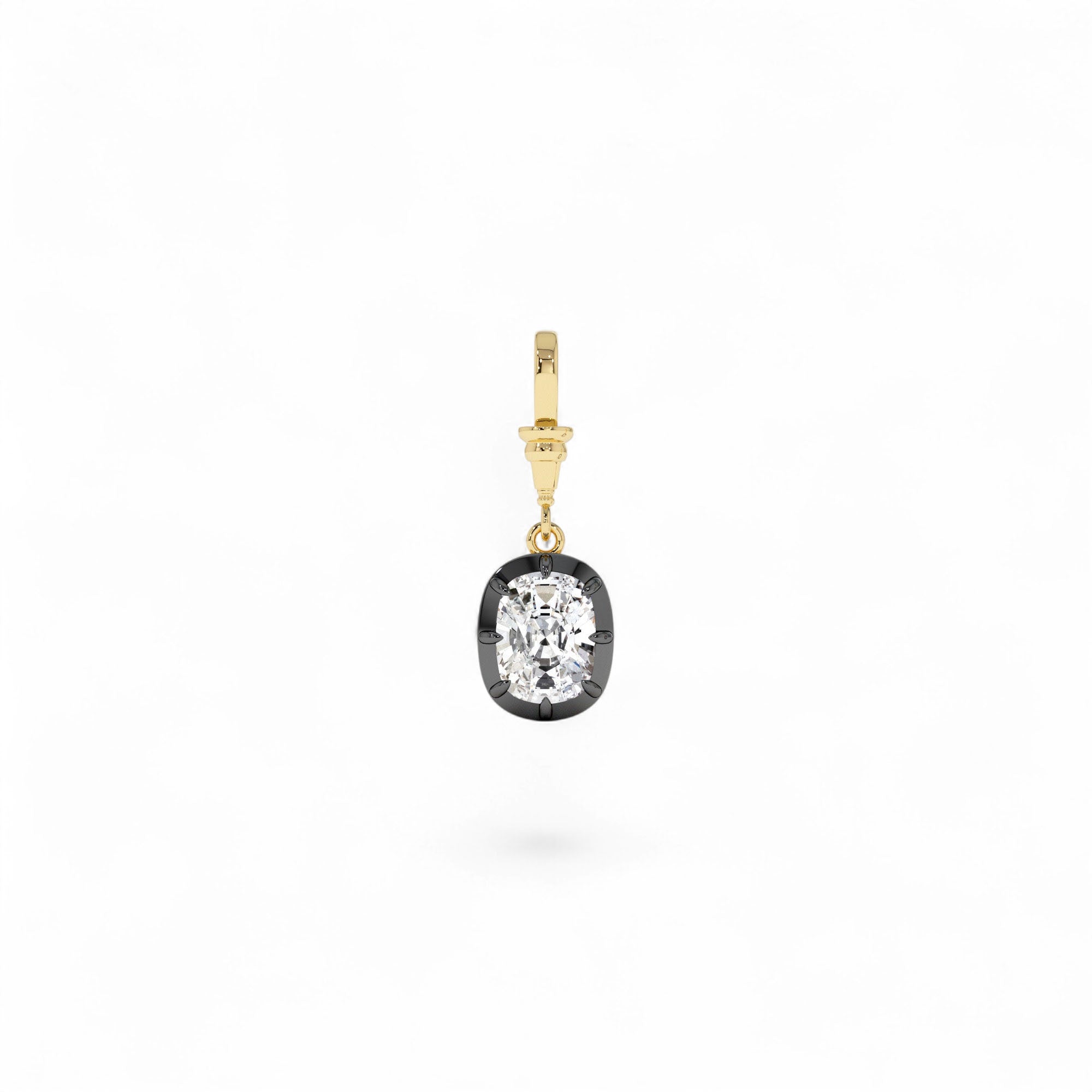 2 CTW 14K Vintage Inspired Elongated Cushion Cut Lab Grown Diamond Charm - view 4