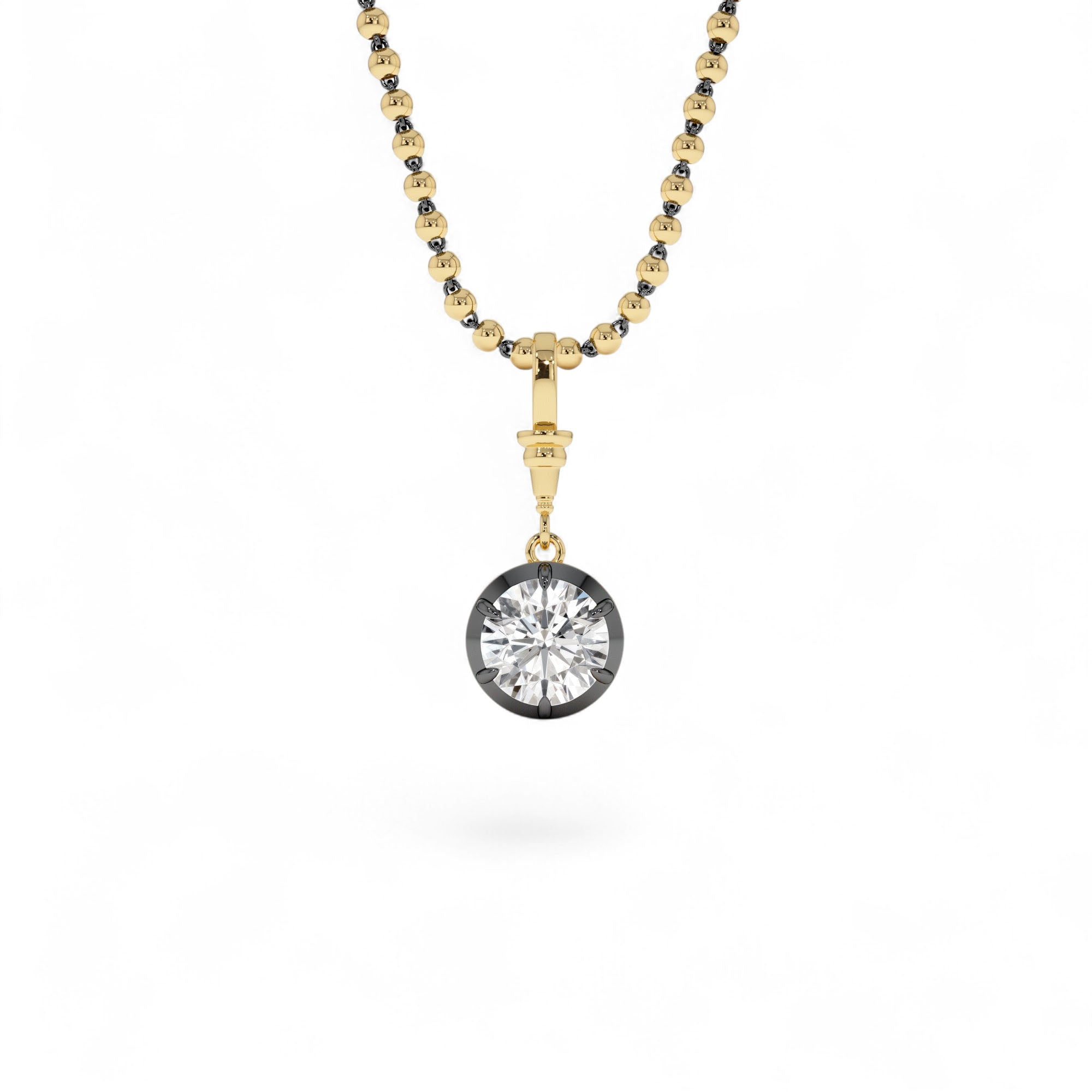 1.50 CTW 14K Vintage Inspired Round Shape Lab Grown Diamond Charm by Orlina Fine