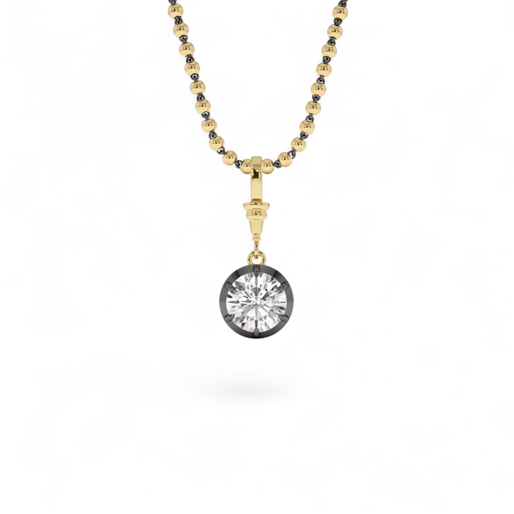 1.50 CTW 14K Vintage Inspired Round Shape Lab Grown Diamond Charm by Orlina Fine