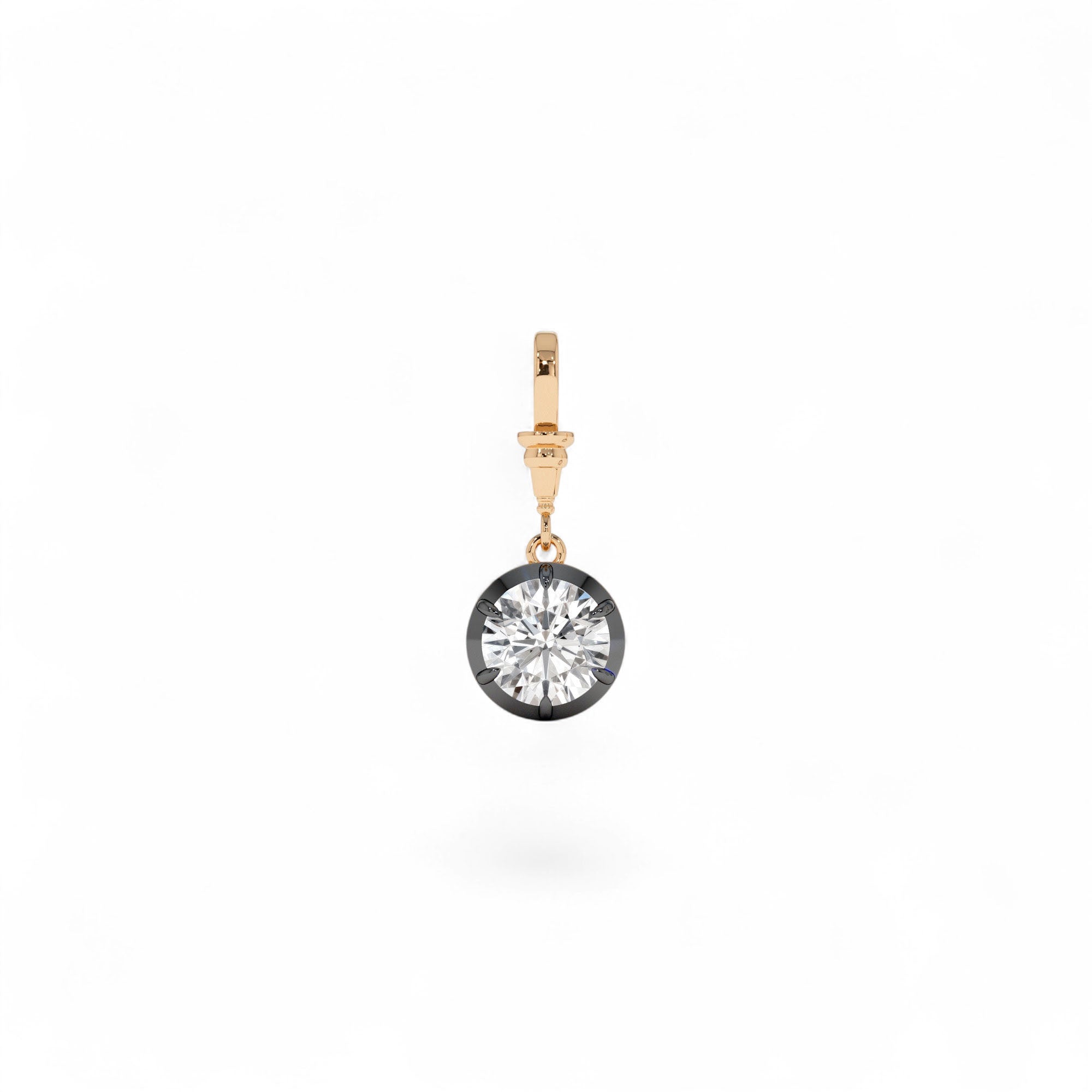 1.50 CTW 14K Vintage Inspired Round Shape Lab Grown Diamond Charm - view 3
