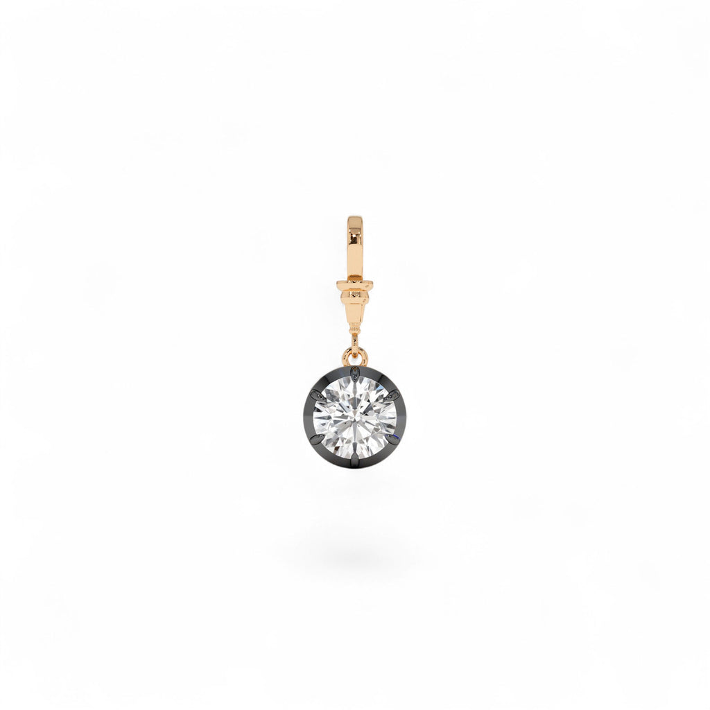 1.50 CTW 14K Vintage Inspired Round Shape Lab Grown Diamond Charm - view 3
