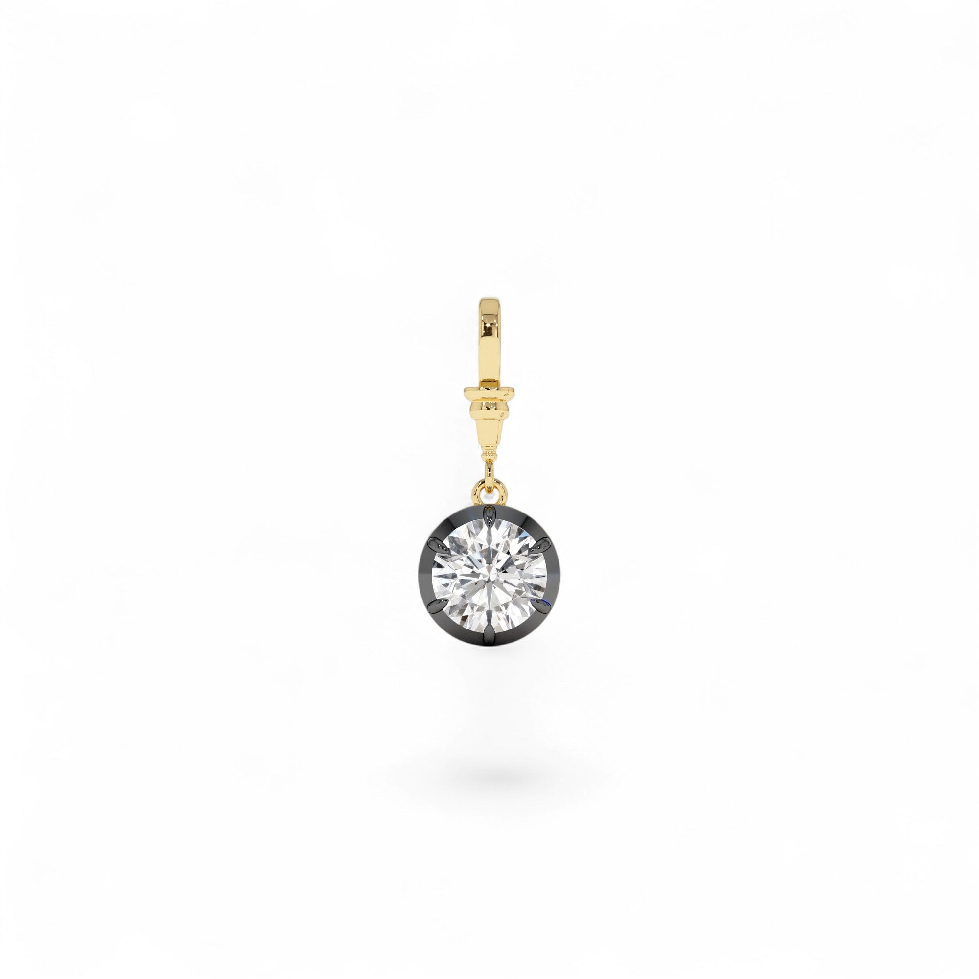 1.50 CTW 14K Vintage Inspired Round Shape Lab Grown Diamond Charm - view 4