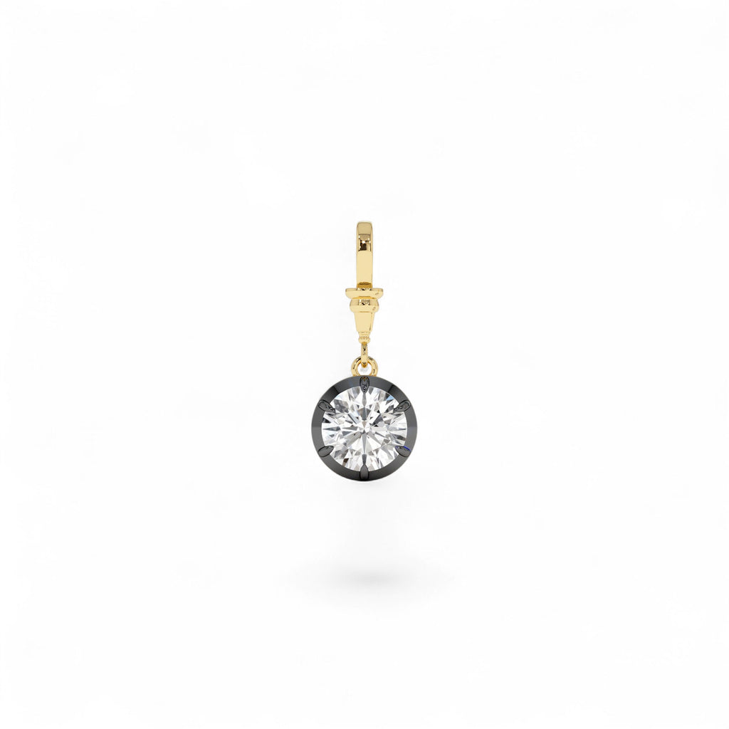 1.50 CTW 14K Vintage Inspired Round Shape Lab Grown Diamond Charm - view 4