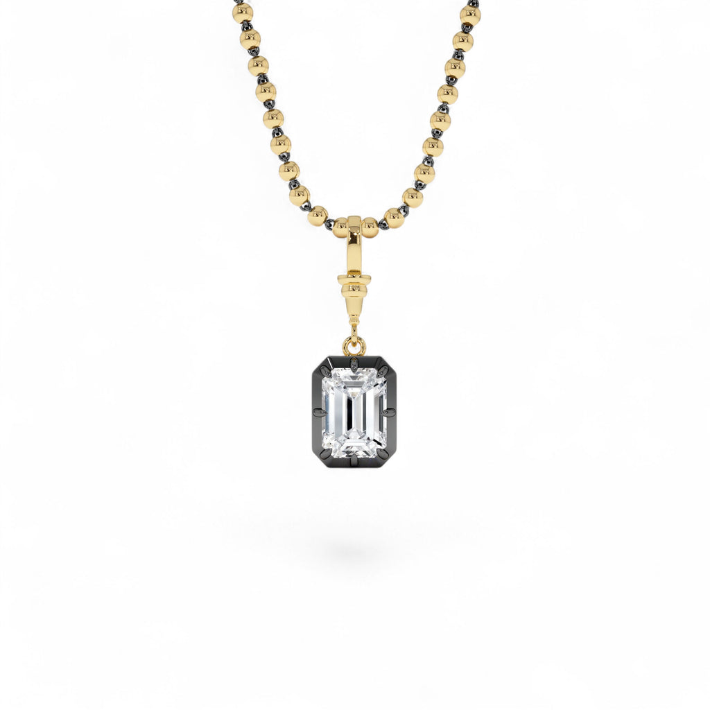 2 CTW 14K Vintage Inspired Emerald Cut Lab Grown Diamond Charm by Orlina Fine