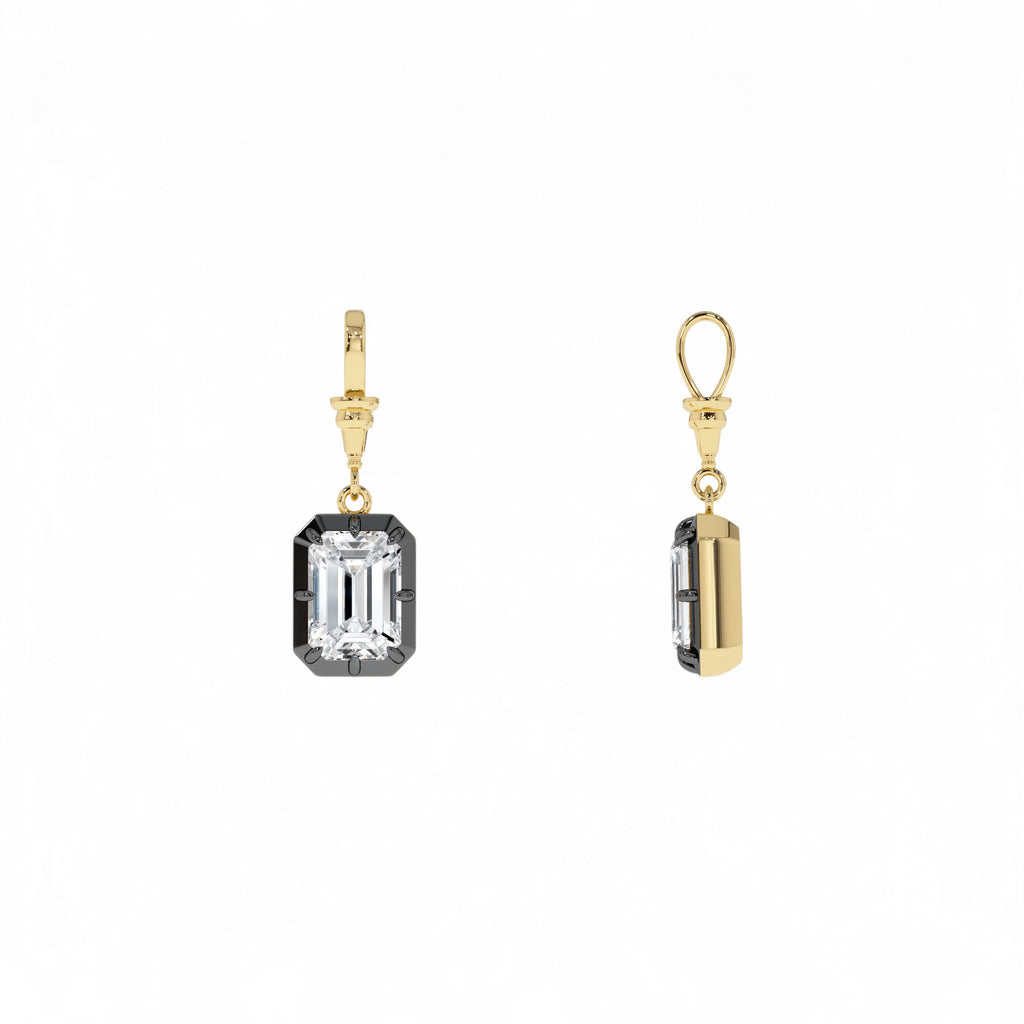 2 CTW 14K Vintage Inspired Emerald Cut Lab Grown Diamond Charm - view 4