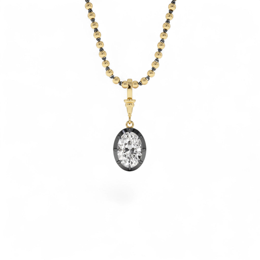 2 CTW 14K Vintage Inspired Oval Shape Lab Grown Diamond Charm by Orlina Fine
