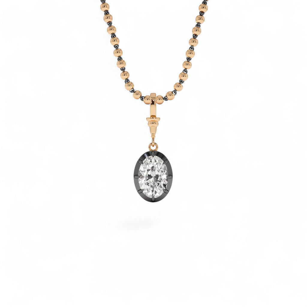 2 CTW 14K Vintage Inspired Oval Shape Lab Grown Diamond Charm - view 2
