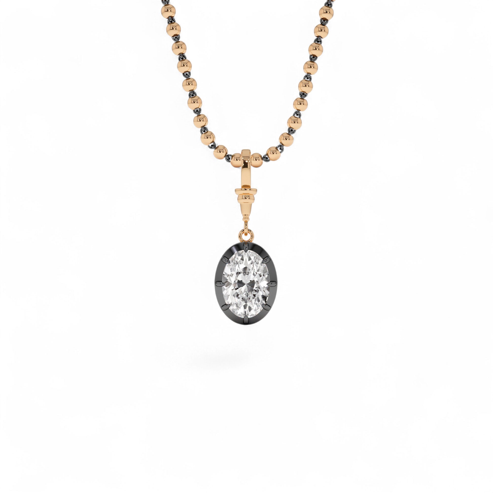 2 CTW 14K Vintage Inspired Oval Shape Lab Grown Diamond Charm - view 2